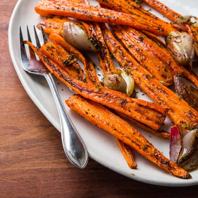 Roasted Carrots and Shallots