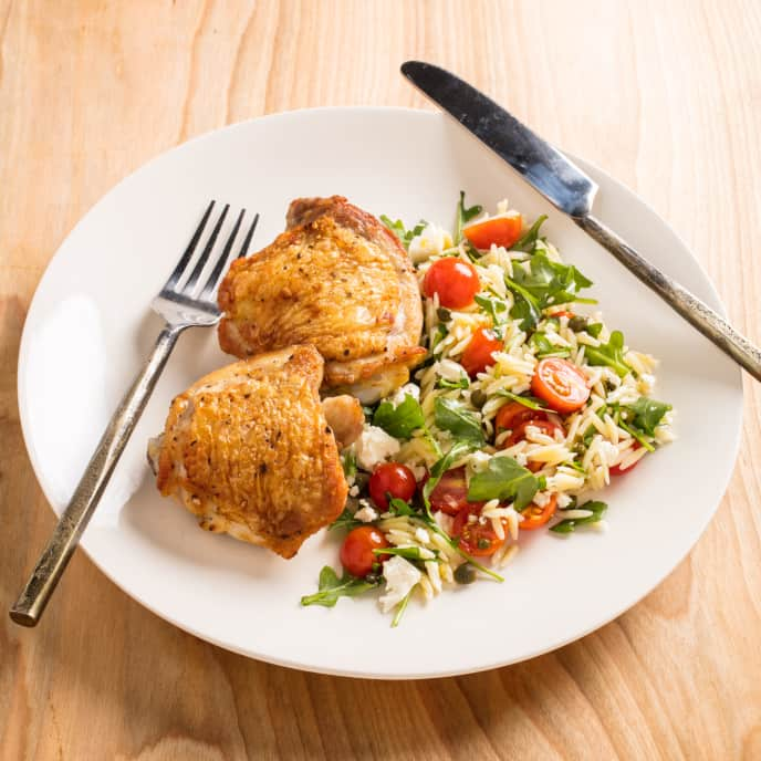 Roasted Chicken with Orzo Salad