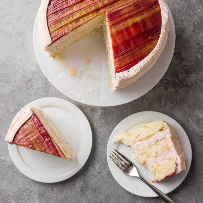 Rhubarb Ribbon Cake