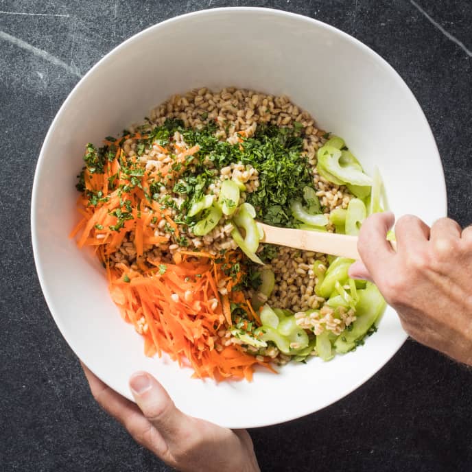 Barley With Celery And Miso Dressing Cook S Illustrated