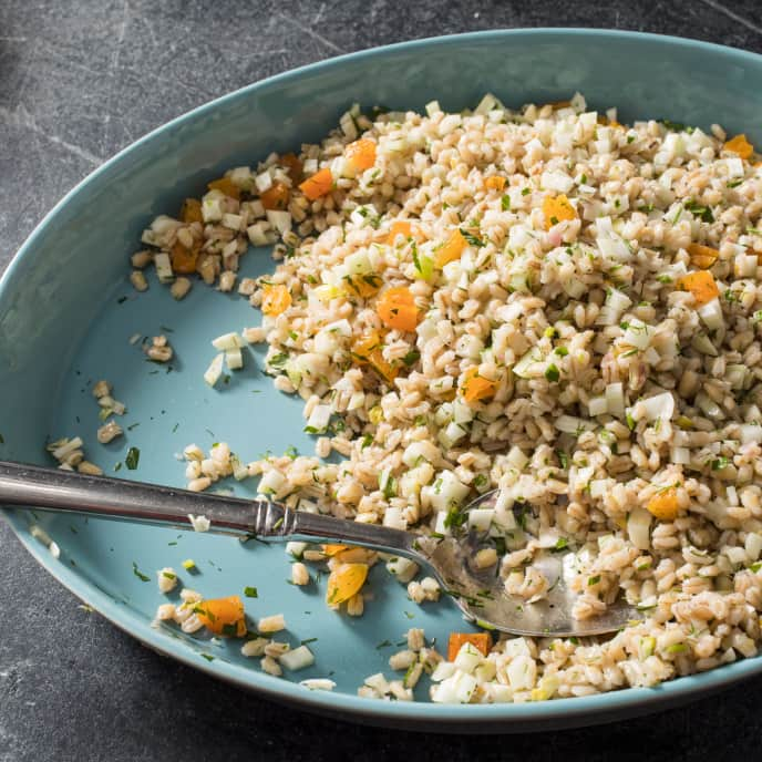 Barley with Fennel, Dried Apricots, and Orange