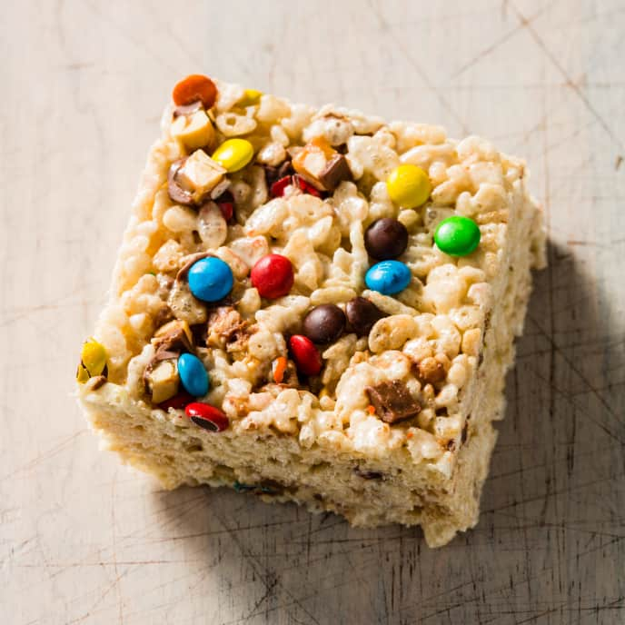 Candy Bar Crispy Rice Cereal Treats