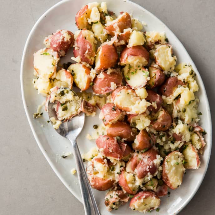 Crushed Red Potatoes with Oregano and Capers