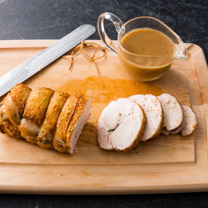 Lemon-Thyme Boneless Turkey Breast with Gravy