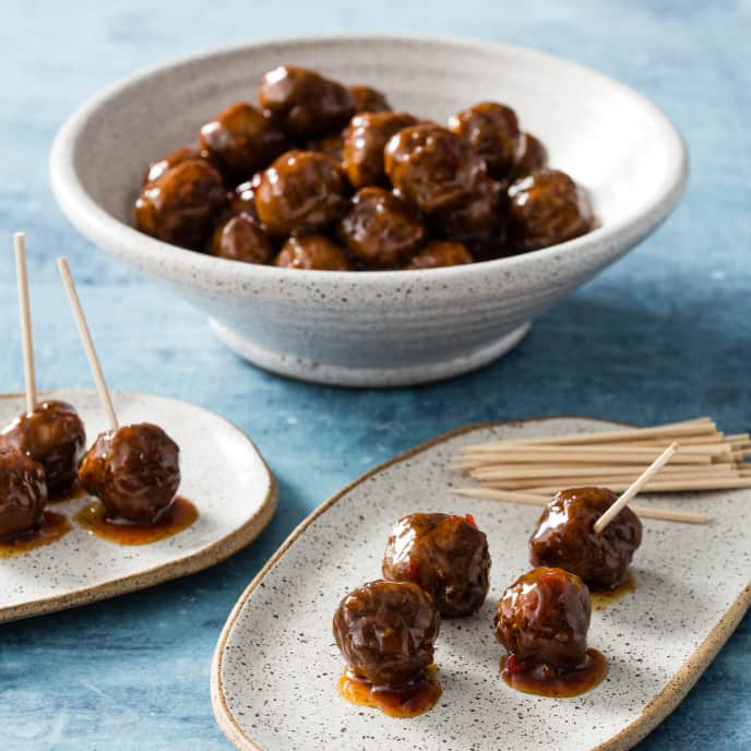 Slow-Cooker Glazed Cocktail Meatballs