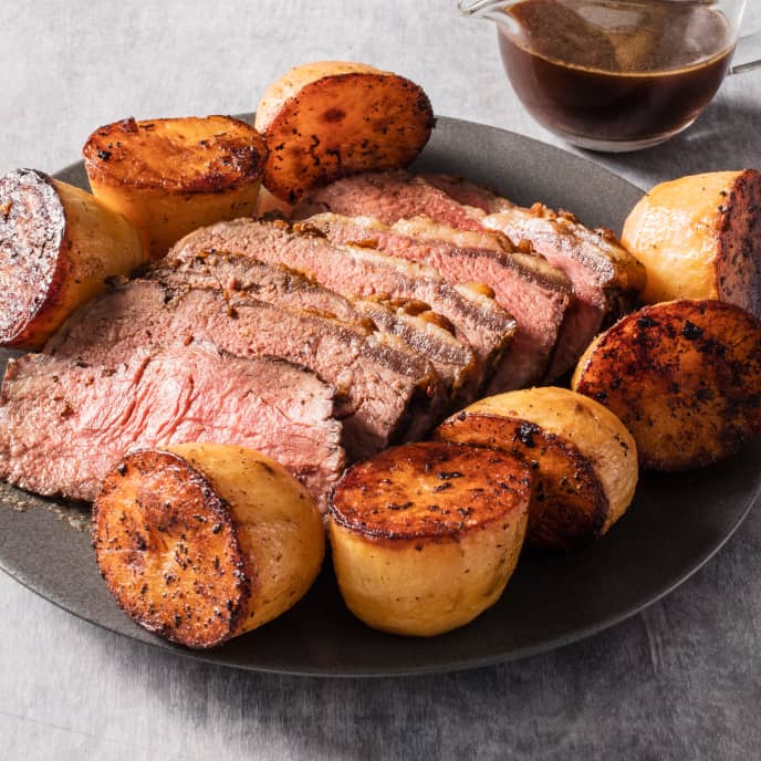 Skillet Beef Top Loin Roast with Potatoes