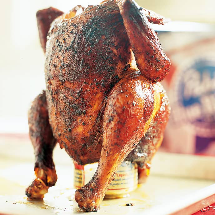 BBQ Beer-Can Chicken on a Gas Grill