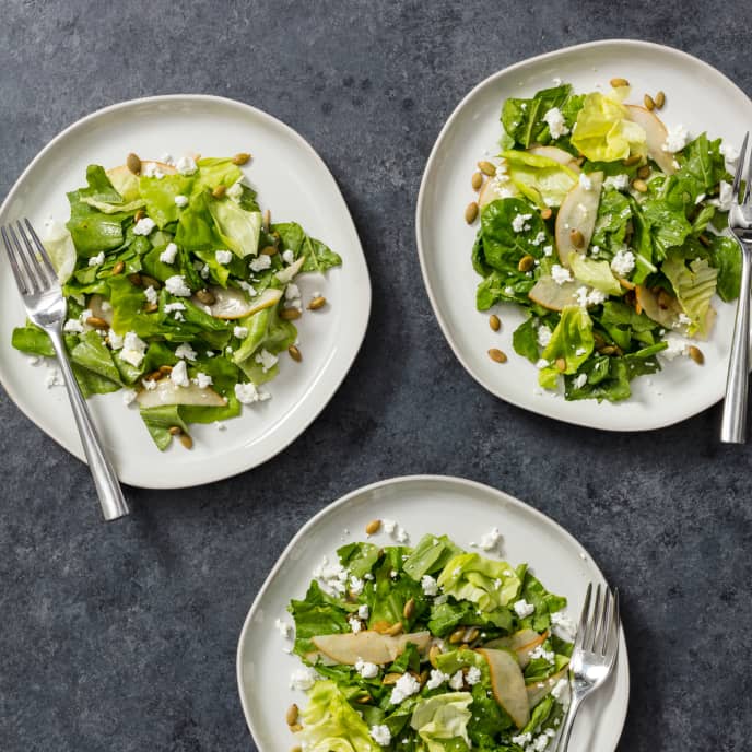 Bibb and Arugula Salad with Pear and Goat Cheese