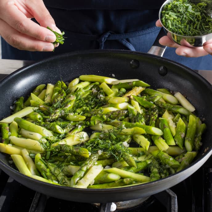PanSteamed Asparagus with Shallots and Herbs Cook's Illustrated Recipe