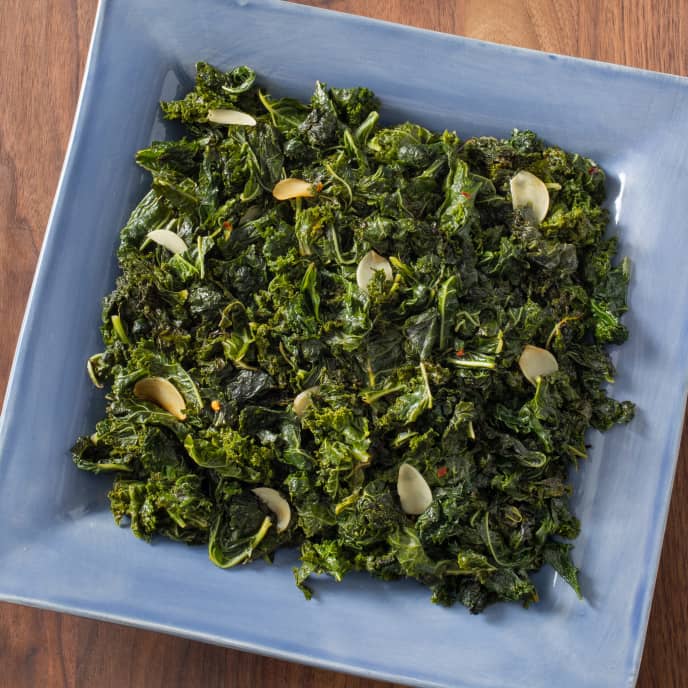PanSteamed Kale with Garlic Cook's Illustrated Recipe