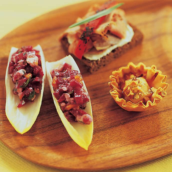 Creamy Beet Spread with Endive Leaves