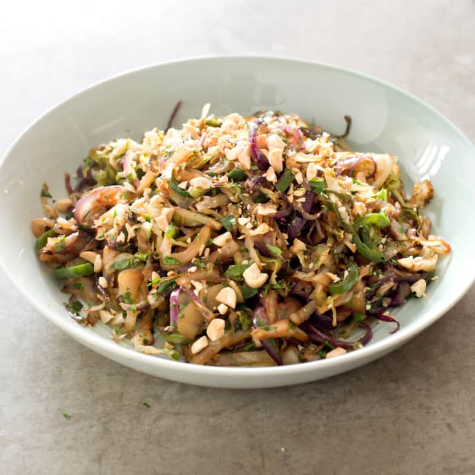 Sautéed Cabbage with Chile and Peanuts