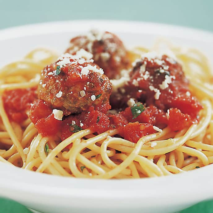 Simple Spaghetti with Sausage Meatballs