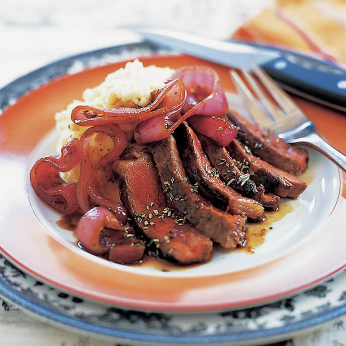 Pan-Seared Steaks with Balsamic Onions