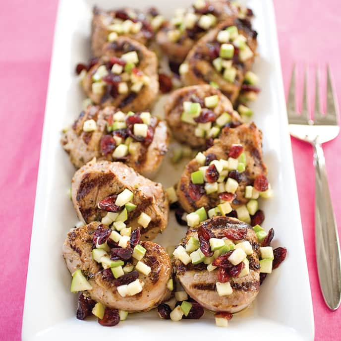 Grilled Sage Pork Tenderloin with Cranberry-Apple Relish