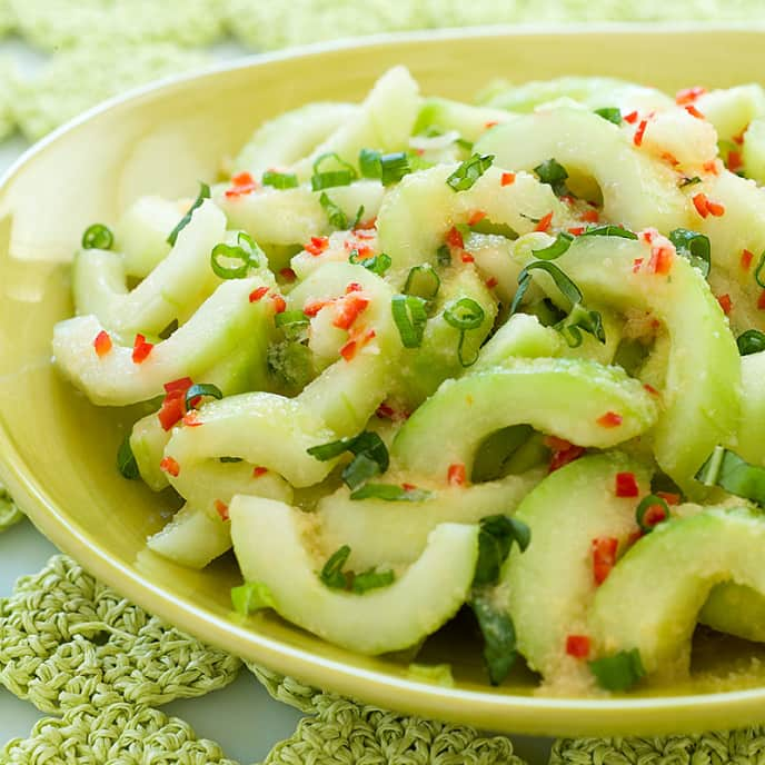 Spicy Cucumber Salad with Lime and Basil