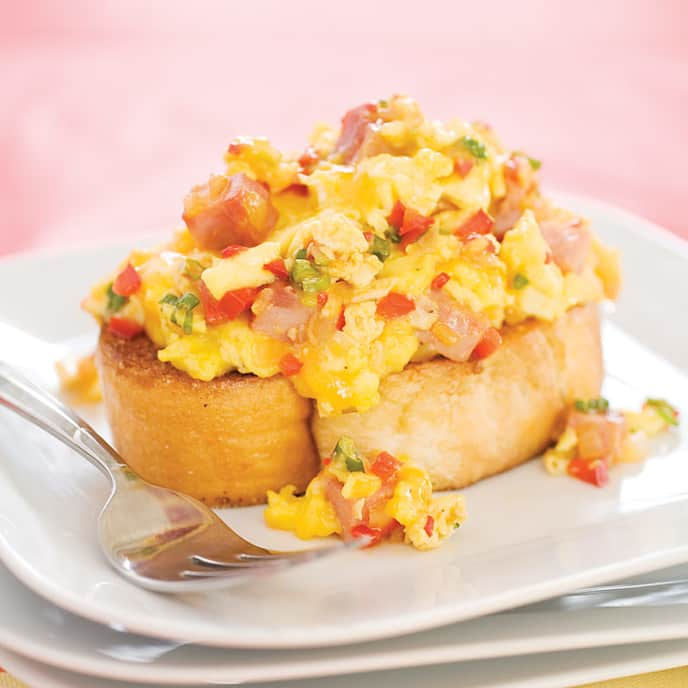 Hearty Scrambled Eggs with Texas Toast