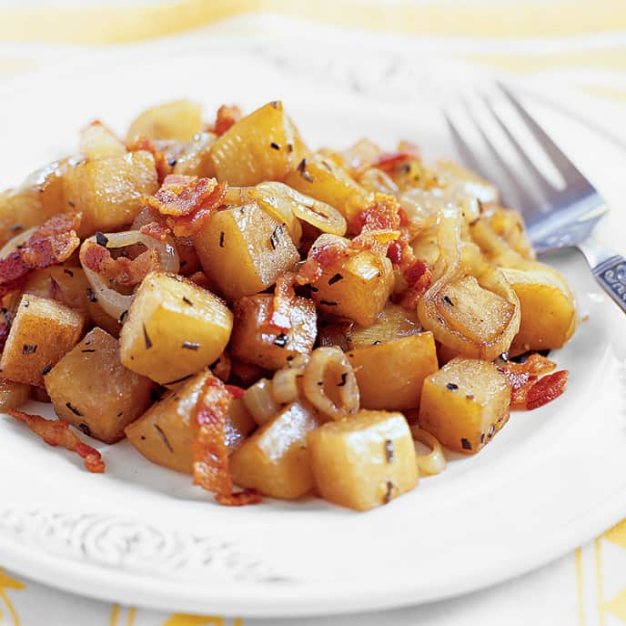 Roasted Glazed Turnips with Bacon and Balsamic Vinegar