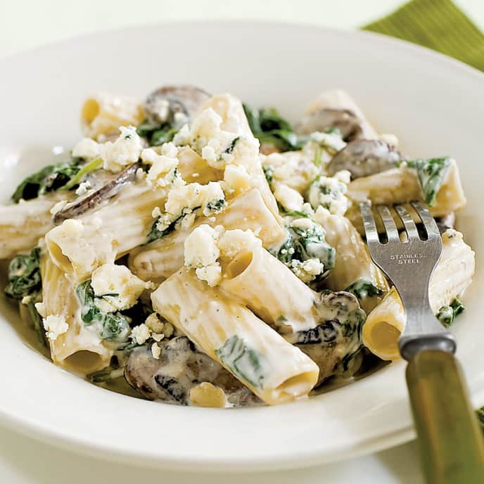 Rigatoni with Portobellos and Gorgonzola Cream