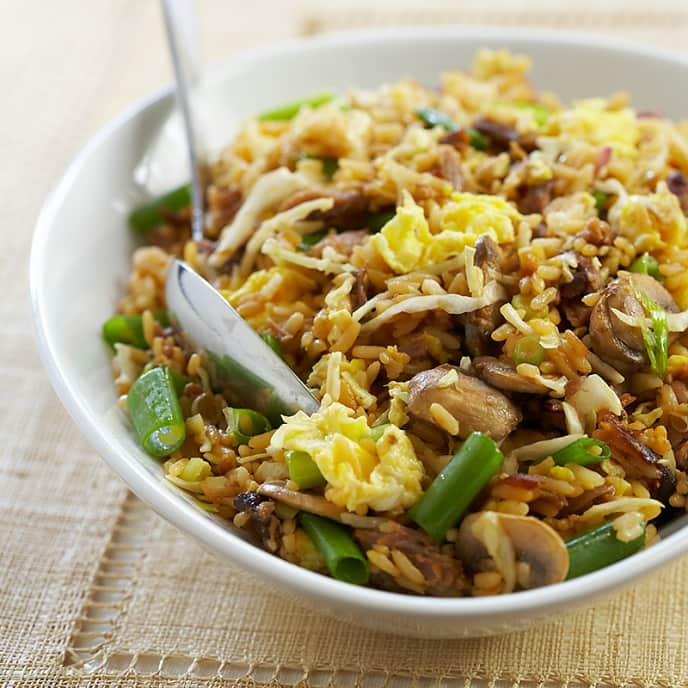 Pork Fried Rice with Shiitakes and Bean Sprouts