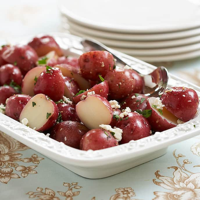 Boiled Potatoes with Garlic, Lemon, and Feta