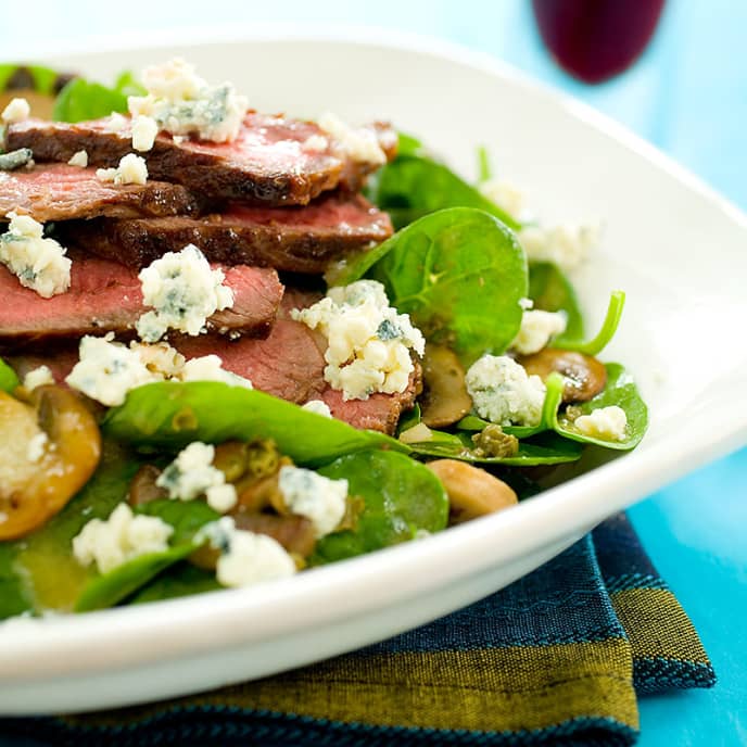 Steak, Mushroom, and Blue Cheese Salad