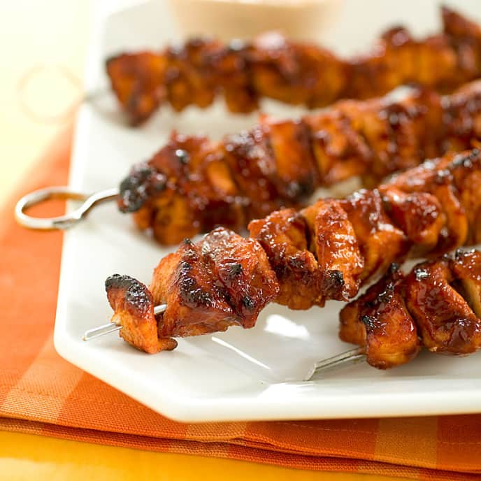 Indoor BBQ Chicken Skewers