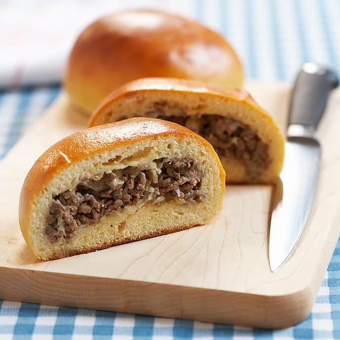 Runsas (Beef and Cabbage Buns with Cheese)