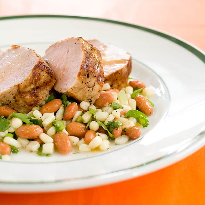 Grilled Pork Tenderloin with Corn Salad