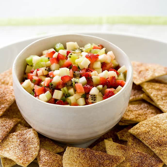 Fruit Salsa with Cinnamon Tortilla Chips