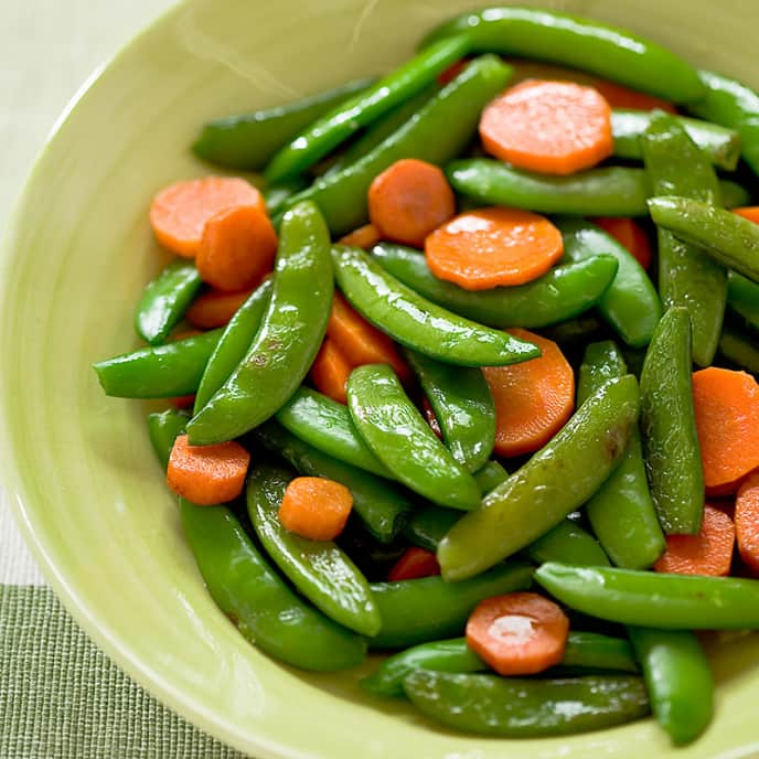 Glazed Sugar Snap Peas and Carrots