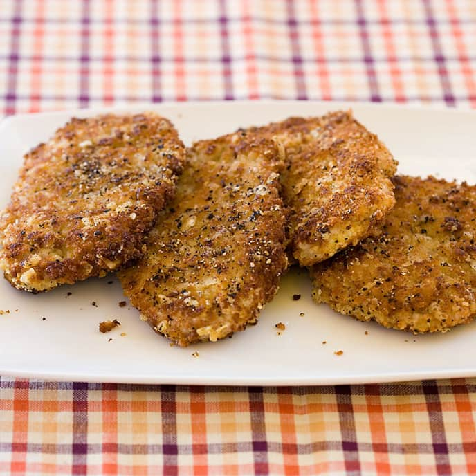 Crispy Parmesan-Pepper Pork Cutlets