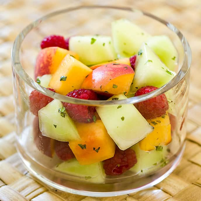 Honeydew, Raspberry, and Nectarine Salad