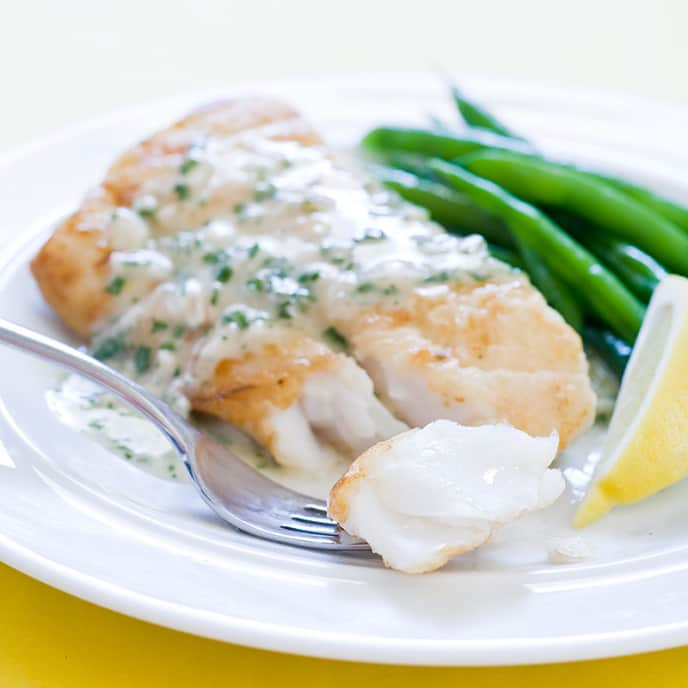 Pan-Seared Cod with Herb Butter Sauce | Cook's Country Recipe