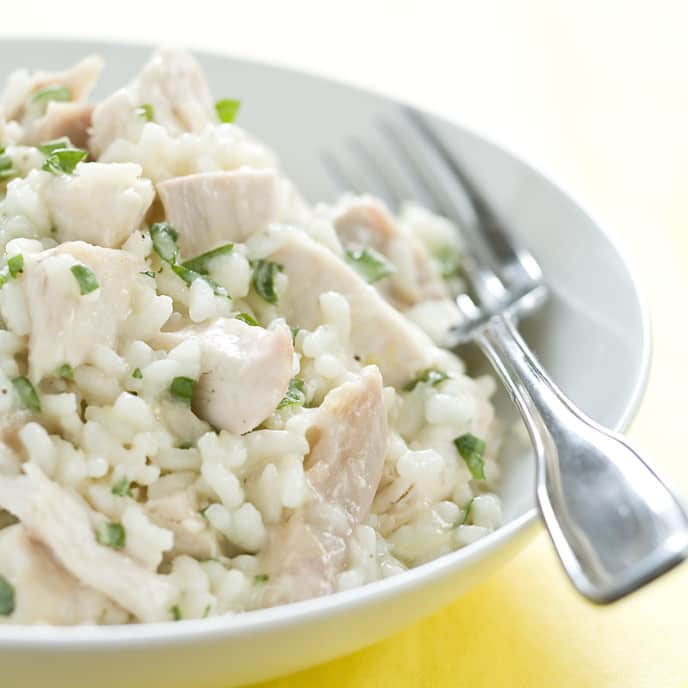 Risotto with Chicken, Lemon, and Basil