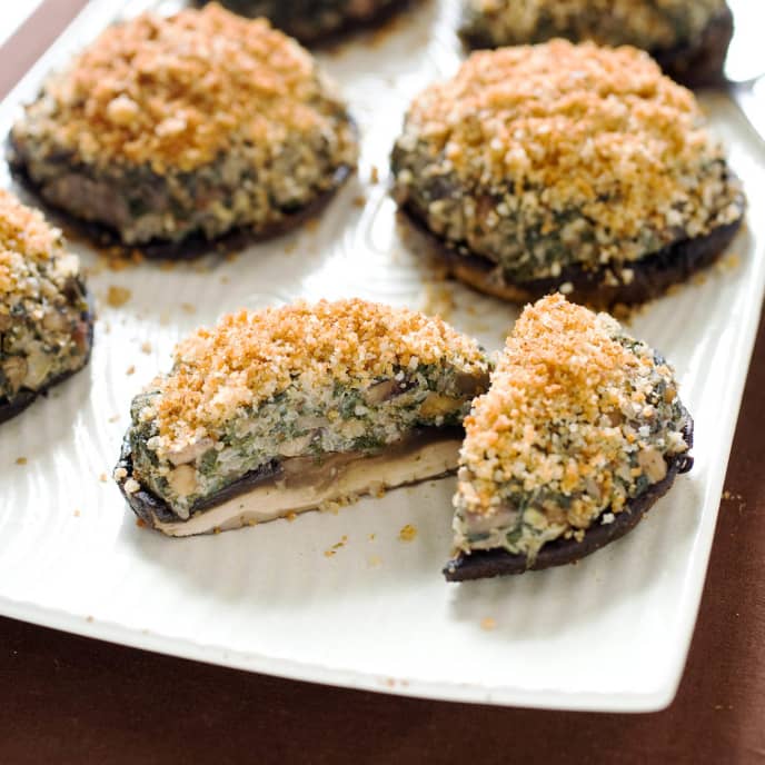 Stuffed Portobello Mushrooms with Spinach and Goat Cheese America's