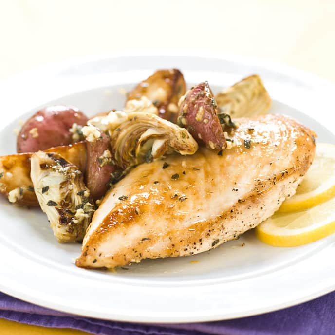 Lemon Chicken with Artichokes and Potatoes