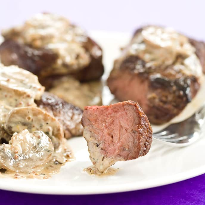 Steak Tips with Mushrooms and Sour Cream Sauce