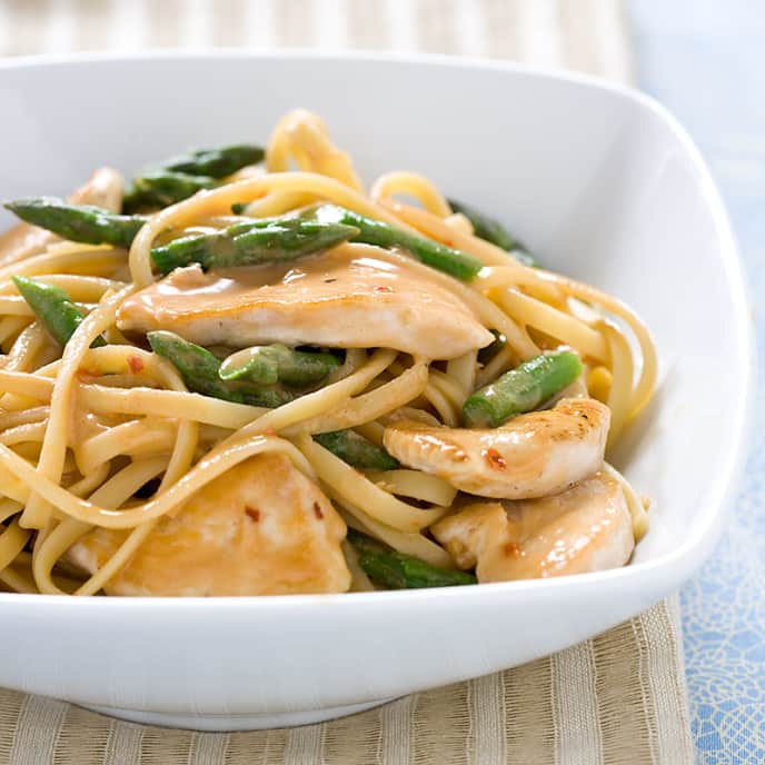 Sesame Noodles with Chicken and Asparagus