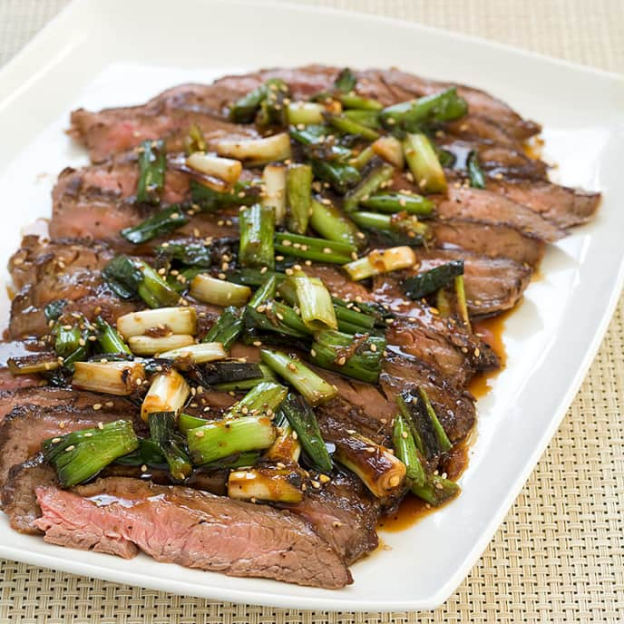 Teriyaki Flank Steak with Scallions