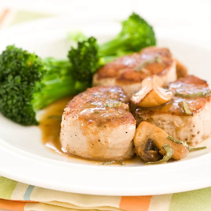 Pork Medallions with Madeira and Sage