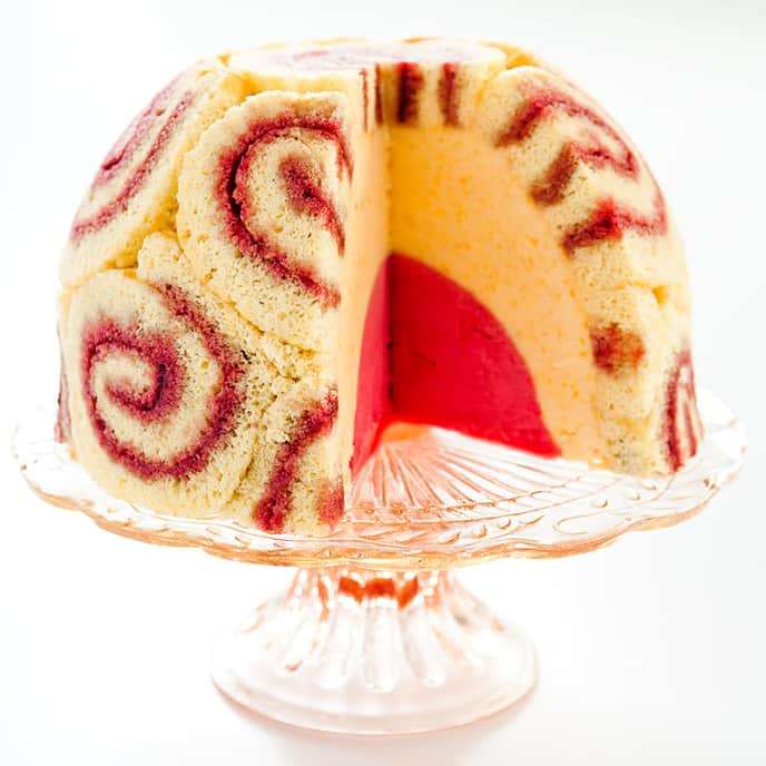 Peach Melba Ice Cream Cake