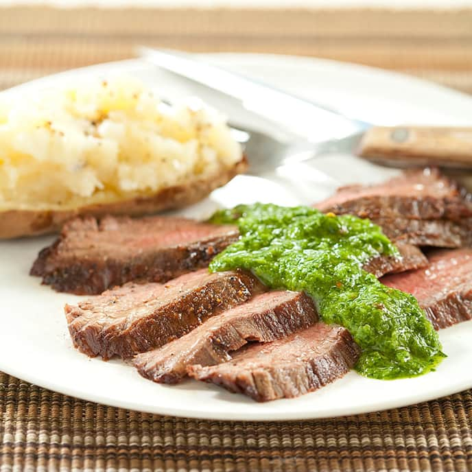 Seared Flank Steak with Chimichurri Sauce