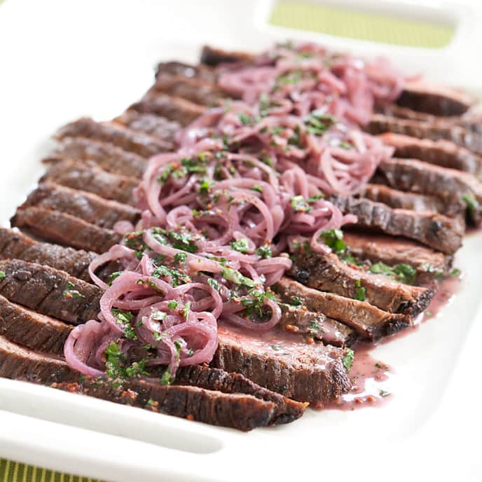 Flank Steak with Shallot-Mustard Sauce