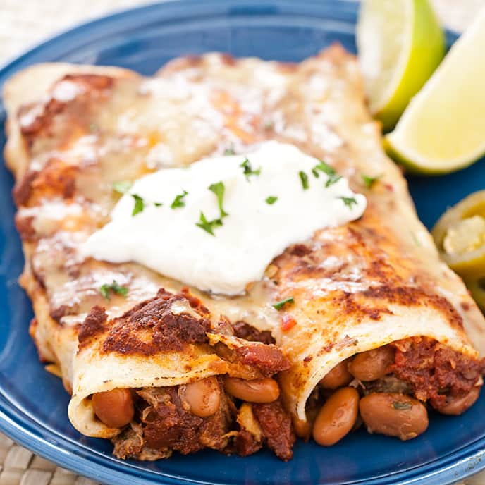 Spicy Beef and Bean Enchiladas