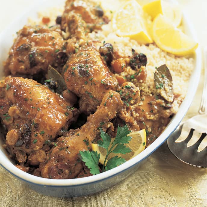 Moroccan Chicken Tagine with Olives and Lemon (Djej Emshmel)