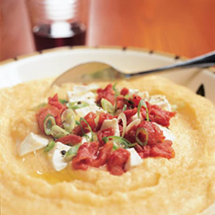 Polenta with Roasted Tomatoes and Fresh Mozzarella