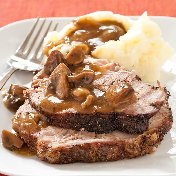 Pork Roast with Mushroom Gravy