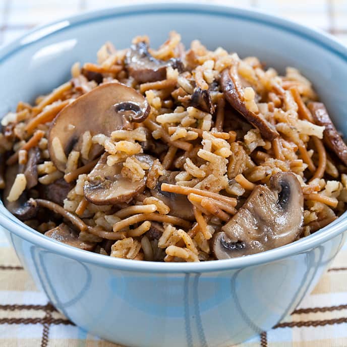 Rice Pilaf with Vermicelli and Mushrooms America's Test Kitchen Recipe