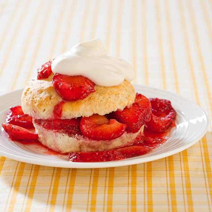 Reduced-Fat Strawberry Shortcakes